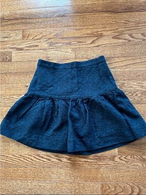 J.crew flare flounce mini black skirt
